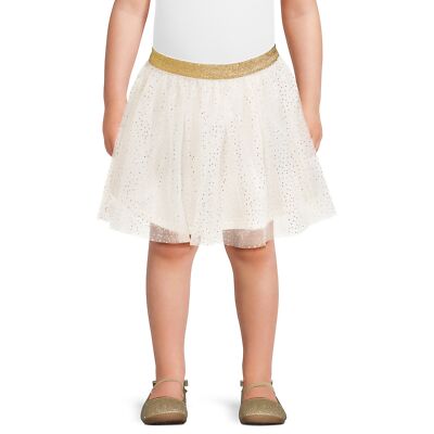 Holiday Time Toddler Girl Christmas Tutu Skirt Delicate Ivory Size 3T