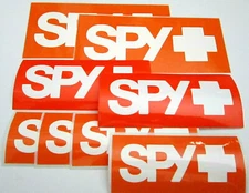 8 x SPY OPTIC STICKERS GENUINE SPY+ 4 4.75 6" motocross goggles sunglasses snow