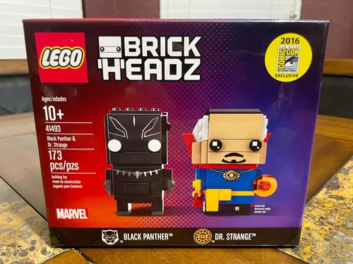 LEGO BRICKHEADZ 2016 DR. STRANGE & BLACK PANTHER SDCC EXCLUSIVE 41493 NEW RARE!