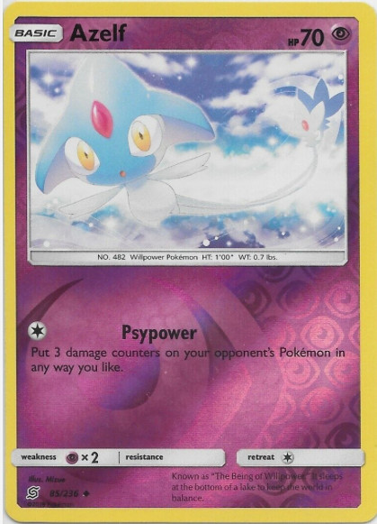 Pokémon  - AZELF 85/236 -  Reverse Holo - Unified Minds - NM/M