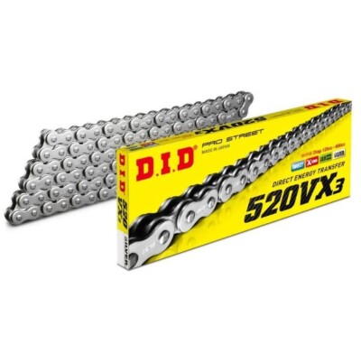 DID 520VX3 X-Ring Silver Chain 120ZB Links 520 VX3 S&S | Japan | D.I.D