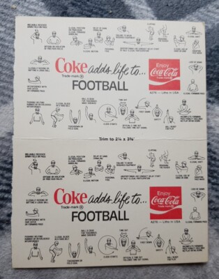 Vintage Coca-Cola Coke Adds Life To Football Referee Signals Card