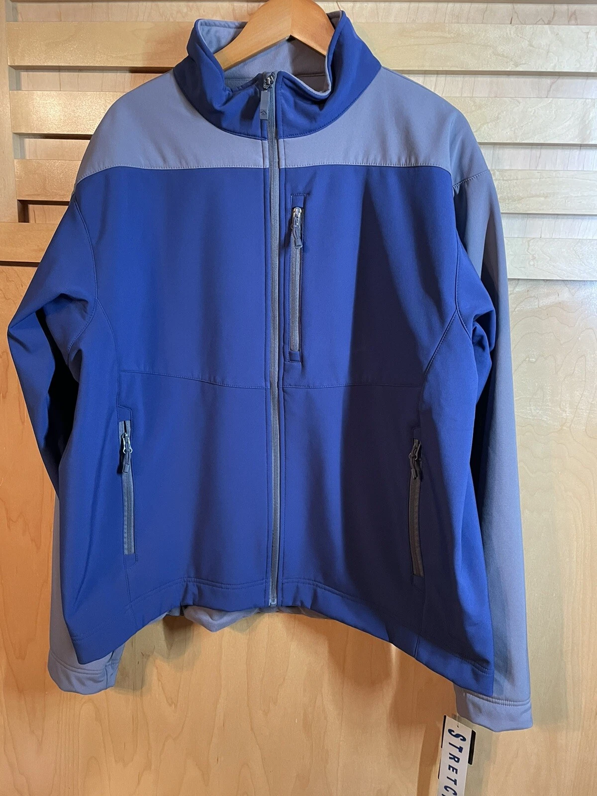 BURBERRY Giacca frangivento Storm Creek morbida shell da uomo taglia 3XL tasche con cerniera intera