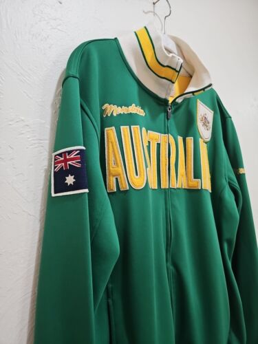 Mondetta Australia Vintage Track Jacket Full Zip M Green Embroidered Crest - Picture 2 of 11