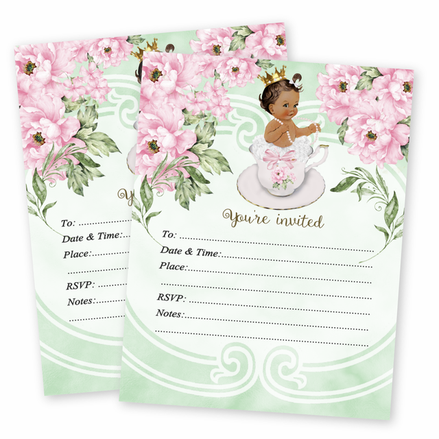 Princess Baby Girl Shower Invitations Tea Baby Shower Luncheon