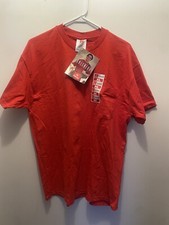 Vtg USA Made With Tags HanesWear 90s Red Blank Pocket Mens Cotton T-Shirt Size M