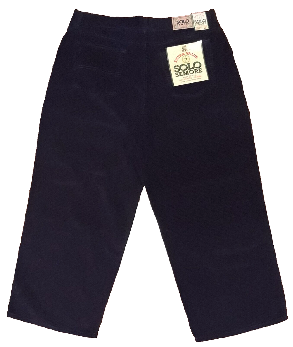 New Vintage Solo Semore 44 Wide Leg Midnight Blue Navy Corduroy 