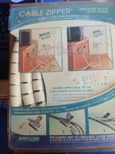 Evriholder Cable Zipper, White Complete Cable Management 8 foot Sleeve  NIP 