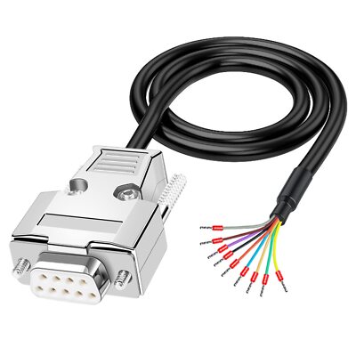 ANMBEST DB9 Solderless Breakout Connector with 5Ft 24AWG Replacement Cable Me...