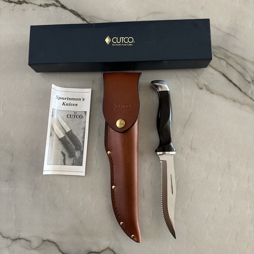 CUTCO 1769 KR USA Serrated Hunting Knife Leather Sheath Original Box Paperwork eBay