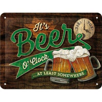 Nostalgic-Art - Retro Blechschild Metallschild 15x20cm - It's Beer O' Clock