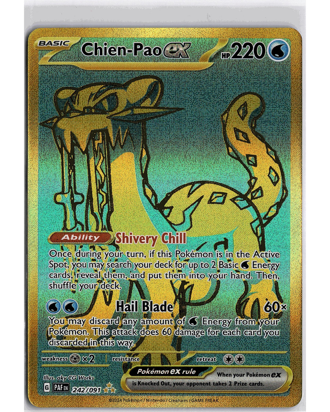 Chien-Pao ex - 242/091 - Pokemon Paldean Fates Hyper Rare Card NM