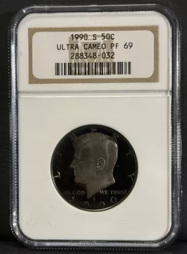 1990S Half Dollar PR69 PF69 Ultra Cameo NGC Gem Proof Kennedy Graded 50C Coin