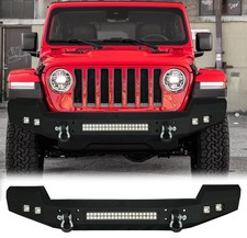 Black Width Steel Front Bumper W4x20w Led Lights For 07-23 Jeep Wrangler Jkjl Black Width Steel Front Bumper W4x20w Led Lights For 07-23 Jeep Wrangler Jkjl