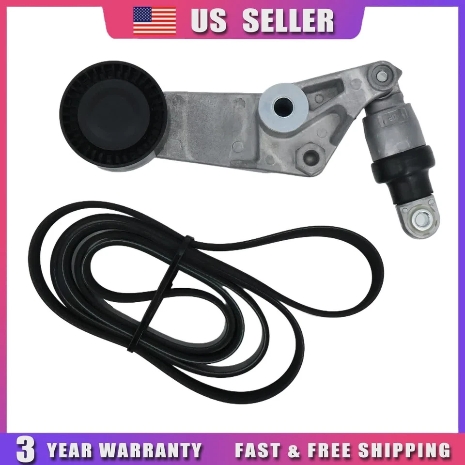 2x Serpentine Belt & Tensioner Assembly for Toyota Corolla Matrix Celica 1.8L L4 - Image 2 of 4