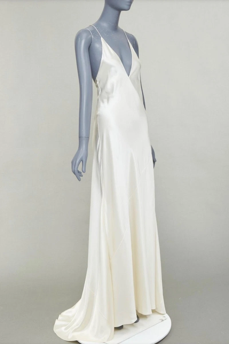 sachin and babi light blue dress Maxi Slip Dress Creme White main image 1
