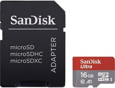 SanDisk 16GB Ultra microSDHC UHS-I Memory Card with Adapter - 98MB/s, C10, U1, F
