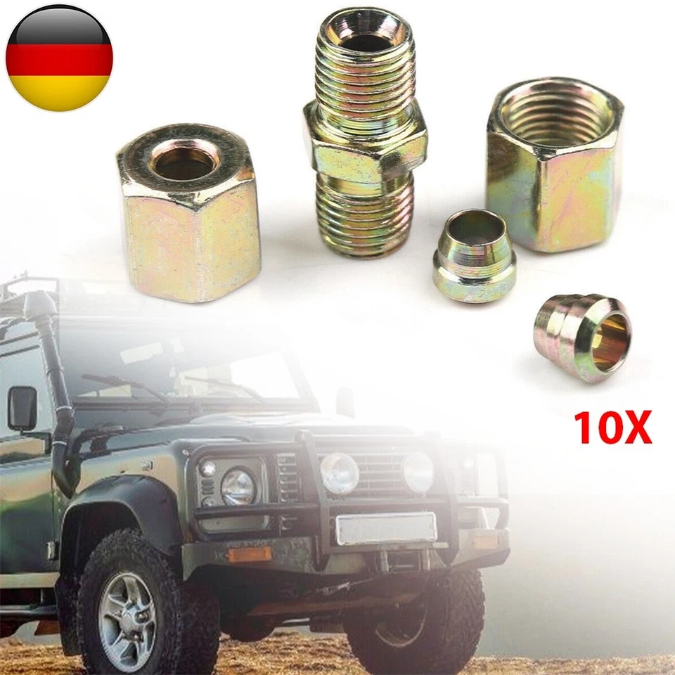 10x Schnell-verbinder Für Bremsleitung Din 4,75 Mm 3/16 Ohne Bördeln Bördelgerät - Bild 2 von 4