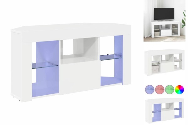 Eckregal Tv-StäNder Medienboard Fernsehschrank Hochglanz Weiß 104X40X50 Cm-image