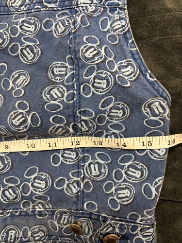 Vintage Mickey & Co Vest Womens Small Denim Sleeveless Disney Jacket 90s Rare - Picture 9 of 10