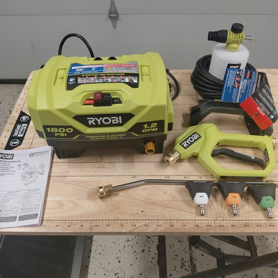#ad RYOBI RY14AM12 1.8 GPM Automotive High Flow Pressure Washer Kit 1200 PSI $144.99