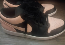 Jordan Air Jordan 1 Low Crimson Tint Pink Black White Leather 553558-034 Sneaker