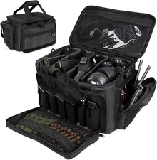 DULCE DOM Tactical Gun Range Bag for Handguns and Ammo, Firearm Rifle Black 