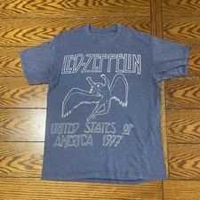Led Zeppelin USA 1977 Tour Concert Icarus Blue Size M