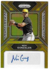 Nick Gonzales 2024 PANINI PRIZM MLB ROOKIE AUTOGRAPH CARD Pirates AUTO gold /10. rookie card picture