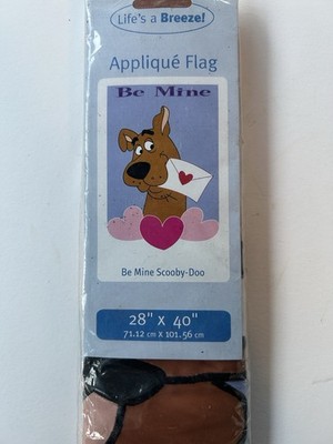 Vintage Scooby-Doo 2004 Valentine's Be Mine Pink, White, Red Heart 28 x40  Flag