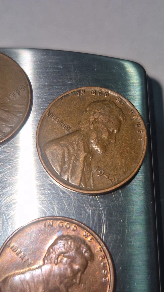 AMERICAN PENNY'S 1942,50,60,70S,1993 IN VORZÜGLICH 4× KUPFER 95%  - Bild 4 von 4