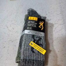 Browning Lightweight Wool Blend Crew Socks Large 2 Pair Backcountry Ready Warm