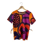 Marimekko Oda Blouse Women's M Multicolor Designer Print Shirt
