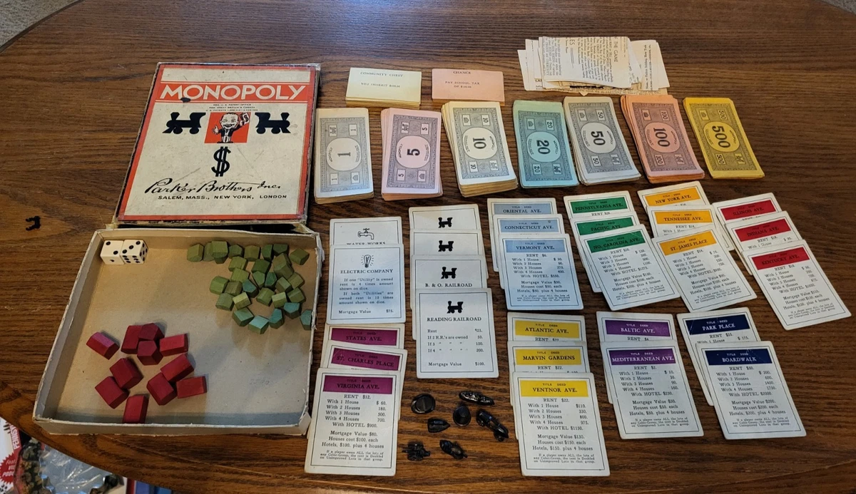 25+ Parker Brothers Monopoly 1935 Year Vintage Manufacture Board