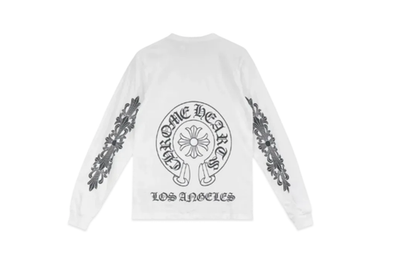 Authentic Chrome Hearts White Los Angeles Long Sleeve T Shirt sz S