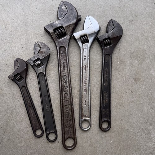 Vintage CRESCENT Tools 15" 12" 10" 8" Lot ADJUSTABLE WRENCH Diamond S-K Lot - Picture 10 of 20