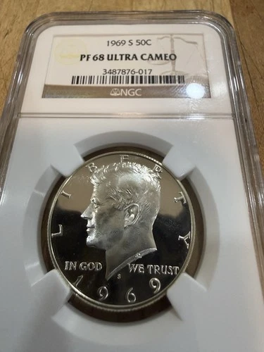 1969-S Kennedy Half Dollar NGC PF68 Ultra Cameo - 40% Silver - Great Contrast