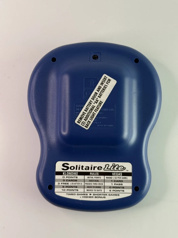 Juego Electrónico Portátil Radica Solitaire Lite Modelo 9812 Caja Abierta Sin Usar Foto 4 de 4