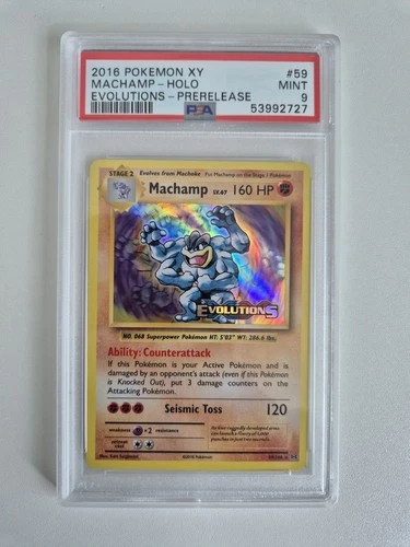 PSA 9 Machamp 59/108 XY Evolutions Prerelease Holo Pokémon Card 2016 MINT