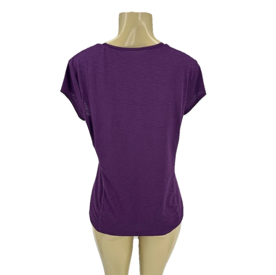 Camiseta pulóver de manga corta Title Nine mediana para mujer púrpura I6 Foto 3 de 4