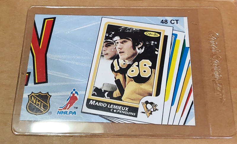 1986 OPC Hockey Mario Lemieux Box Side Card Production Proof Mint Hard To Find