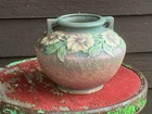 Antique Roseville Dahlrose Vase 364-6  1920s  Arts & Crafts Pottery w/  Handles