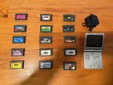 Nintendo Game Boy Advance SP Console Silver with 15 Games