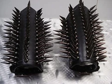 Black Chrome Spikes Gauntlet.BLACK METAL. (MDLG0242)..... KULT OV AZAZEL