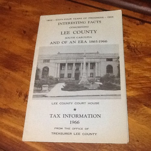 1966 Lee County South Carolina Tax Info. Booklet, Court House SC eBay