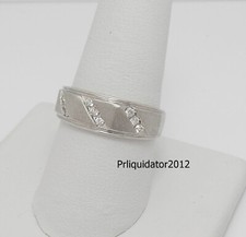 1/4CT MENS NATURAL DIAMOND WEDDING BAND BRIDAL RING 10K WHITE GOLD