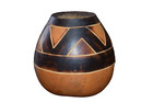 Decorative Small Gourd Bowl 4 inches tall Geometric Design
