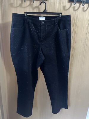 Women's Plus Size Lane Bryant Black Beaded Jeans Size 24