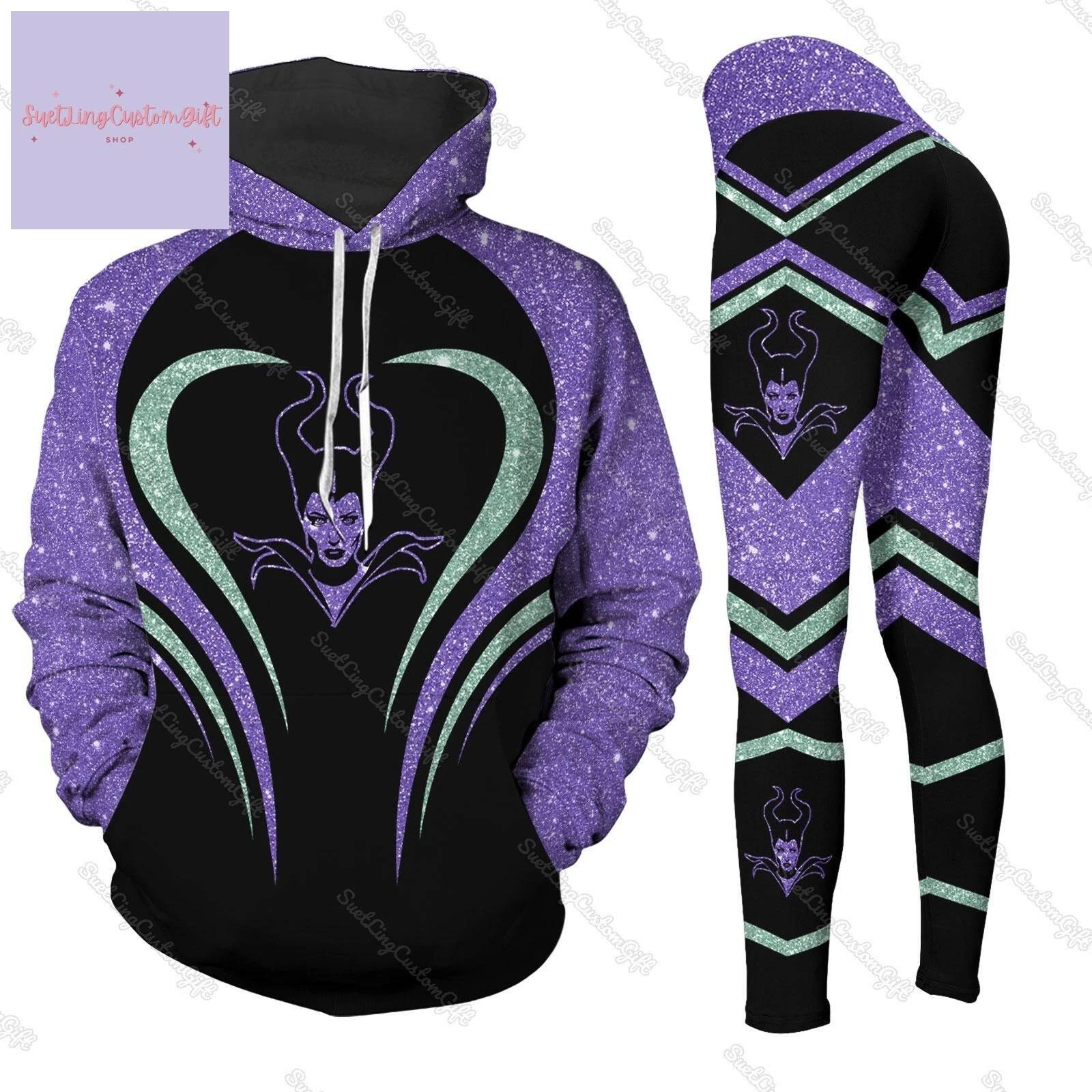 Villains Maleficent Evil Hoodie Legging Set