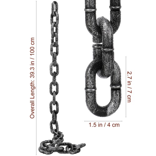 Simulated Iron Chain Fake Halloween Chains Prop Elder - Picture 10 of 11